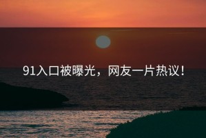 91入口被曝光，网友一片热议！