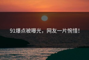 91爆点被曝光，网友一片惋惜！