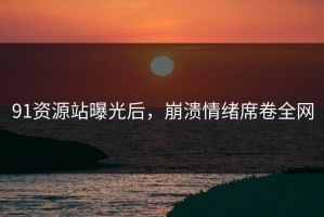 91资源站曝光后，崩溃情绪席卷全网
