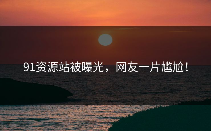 91资源站被曝光，网友一片尴尬！