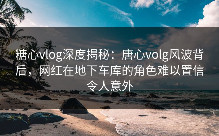 糖心vlog深度揭秘:唐心volg风波背后,网红在地下车库的角色难以置信令人意外 糖心vlog深度揭秘:唐心volg风波背后,网红在地下车库的角色难以置信令人意外