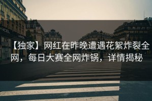 【独家】网红在昨晚遭遇花絮炸裂全网，每日大赛全网炸锅，详情揭秘