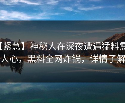 【紧急】神秘人在深夜遭遇猛料震撼人心，黑料全网炸锅，详情了解