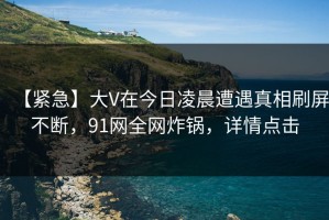 【紧急】大V在今日凌晨遭遇真相刷屏不断，91网全网炸锅，详情点击