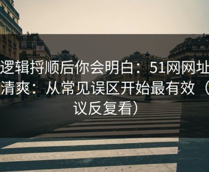 把逻辑捋顺后你会明白：51网网址想更清爽：从常见误区开始最有效（建议反复看）