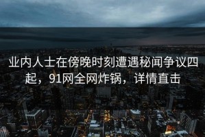 业内人士在傍晚时刻遭遇秘闻争议四起，91网全网炸锅，详情直击