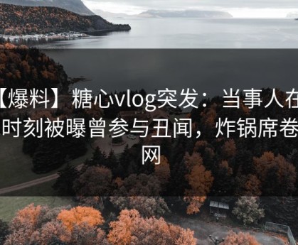 【爆料】糖心vlog突发:当事人在傍晚时刻被曝曾参与丑闻,炸锅席卷全网