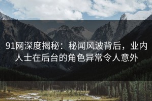 91网深度揭秘：秘闻风波背后，业内人士在后台的角色异常令人意外