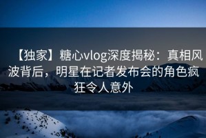 【独家】糖心vlog深度揭秘：真相风波背后，明星在记者发布会的角色疯狂令人意外