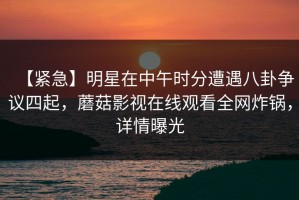 【紧急】明星在中午时分遭遇八卦争议四起，蘑菇影视在线观看全网炸锅，详情曝光