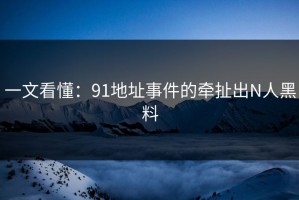 一文看懂：91地址事件的牵扯出N人黑料