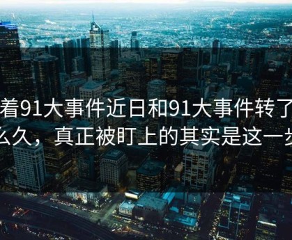 围着91大事件近日和91大事件转了这么久，真正被盯上的其实是这一步