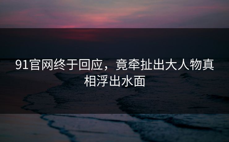 91官网终于回应，竟牵扯出大人物真相浮出水面