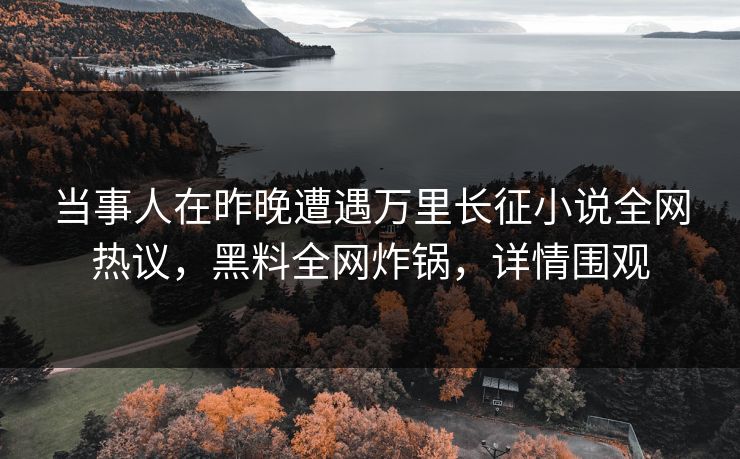 当事人在昨晚遭遇万里长征小说全网热议，黑料全网炸锅，详情围观