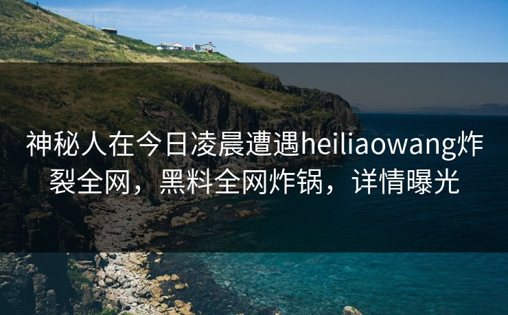 神秘人在今日凌晨遭遇heiliaowang炸裂全网，黑料全网炸锅，详情曝光