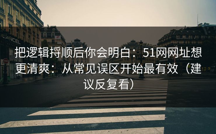 把逻辑捋顺后你会明白：51网网址想更清爽：从常见误区开始最有效（建议反复看）