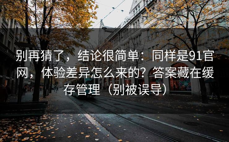别再猜了，结论很简单：同样是91官网，体验差异怎么来的？答案藏在缓存管理（别被误导）